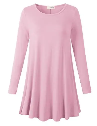 LARACE Plus Size Tunic Tops Long Sleeve Shirts for Women Swing Flowy Loose Fit Clothes for Leggings 