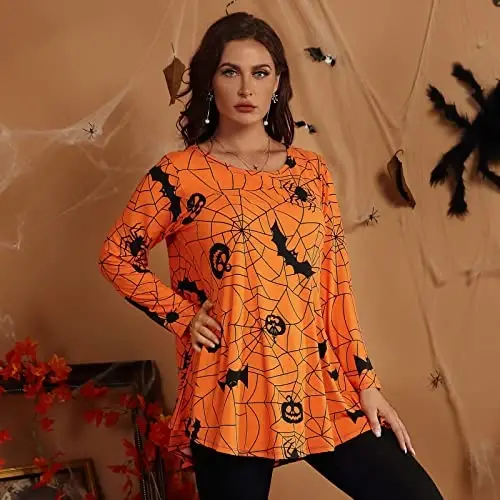 LARACE Plus Size Tunic Tops Long Sleeve Shirts for Women Swing Flowy Loose Fit Clothes for Leggings - 4