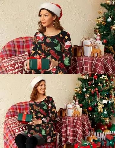 LARACE Plus Size Tunic Tops Long Sleeve Shirts for Women Swing Flowy Loose Fit Clothes for Leggings - 9
