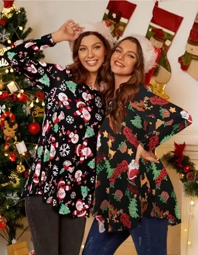 LARACE Plus Size Tunic Tops Long Sleeve Shirts for Women Swing Flowy Loose Fit Clothes for Leggings - 10