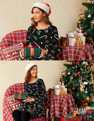 LARACE Plus Size Tunic Tops Long Sleeve Shirts for Women Swing Flowy Loose Fit Clothes for Leggings - 3