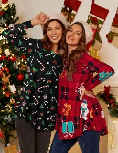 LARACE Plus Size Tunic Tops Long Sleeve Shirts for Women Swing Flowy Loose Fit Clothes for Leggings - 4