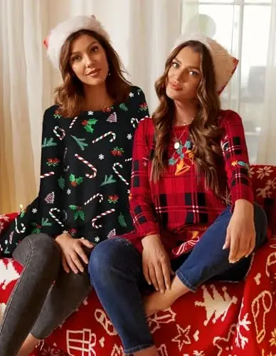 LARACE Plus Size Tunic Tops Long Sleeve Shirts for Women Swing Flowy Loose Fit Clothes for Leggings - 5