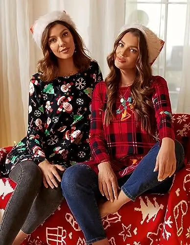 LARACE Plus Size Tunic Tops Long Sleeve Shirts for Women Swing Flowy Loose Fit Clothes for Leggings - 5