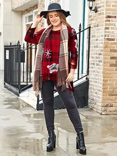 LARACE Womens Plus Size 3/4 Sleeve Loose Fit Flare Swing Tunic Tops Floral High Low Basic T Shirt - 3