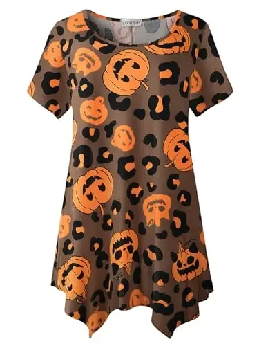 LARACE Short Sleeve Shirts for Womens Plus Size Tops Casual Summer Clothes Asymmetrical Tunic Blouses 