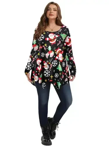 LARACE Womens Long Sleeve Flattering Comfy Tunic Loose Fit Flowy Top - 5