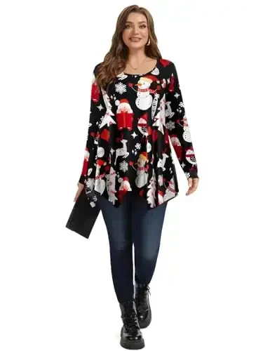 LARACE Womens Long Sleeve Flattering Comfy Tunic Loose Fit Flowy Top - 3