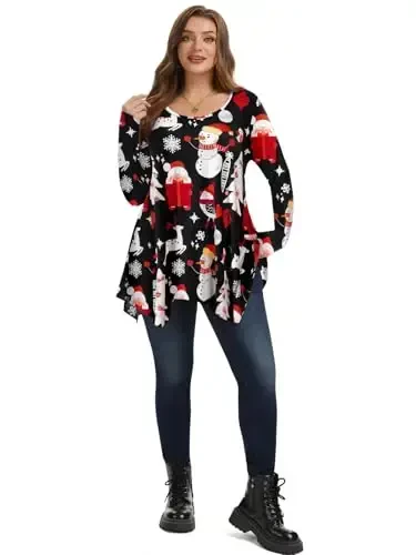 LARACE Womens Long Sleeve Flattering Comfy Tunic Loose Fit Flowy Top - 4