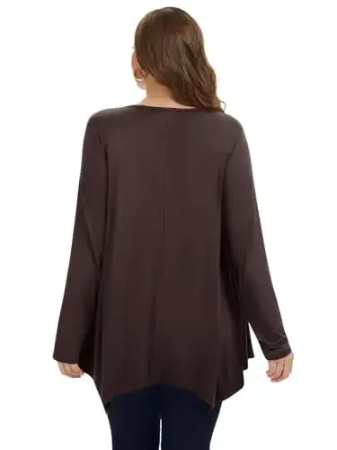LARACE Womens Long Sleeve Flattering Comfy Tunic Loose Fit Flowy Top - MODAZONE (1)