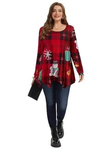 LARACE Womens Long Sleeve Flattering Comfy Tunic Loose Fit Flowy Top - 3