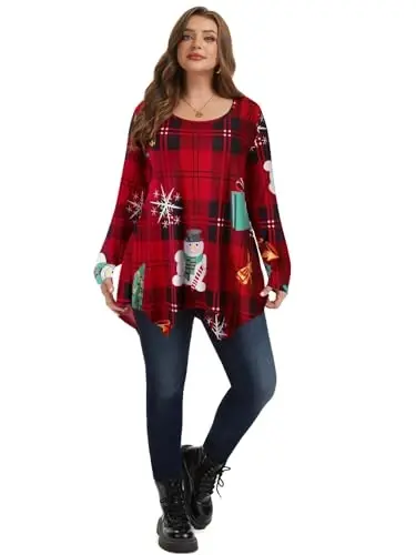 LARACE Womens Long Sleeve Flattering Comfy Tunic Loose Fit Flowy Top - 5