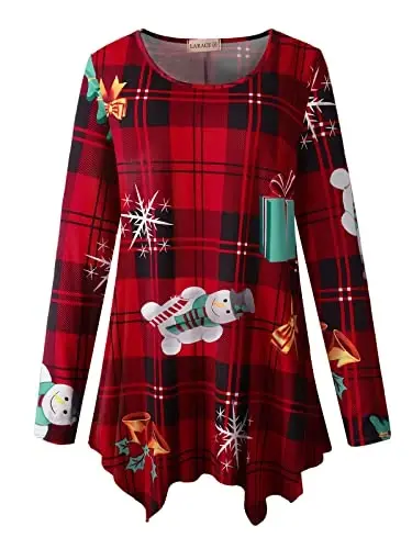 LARACE Womens Long Sleeve Flattering Comfy Tunic Loose Fit Flowy Top - 6