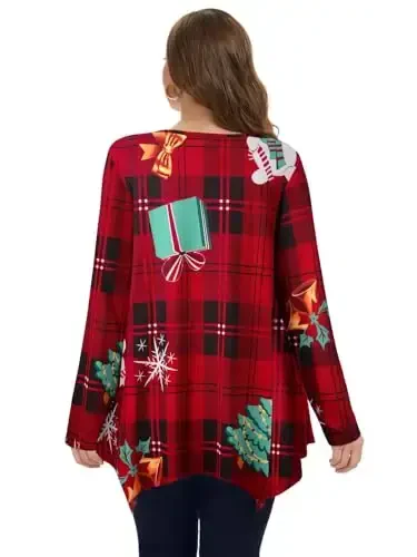 LARACE Womens Long Sleeve Flattering Comfy Tunic Loose Fit Flowy Top - MODAZONE (1)