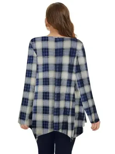 LARACE Womens Long Sleeve Flattering Comfy Tunic Loose Fit Flowy Top - MODAZONE (1)