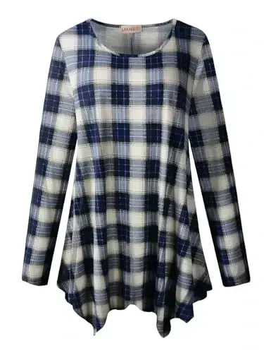 LARACE Womens Long Sleeve Flattering Comfy Tunic Loose Fit Flowy Top - 6