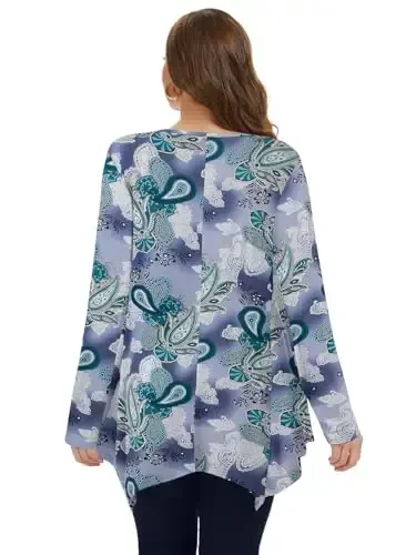 LARACE Womens Long Sleeve Flattering Comfy Tunic Loose Fit Flowy Top - MODAZONE (1)