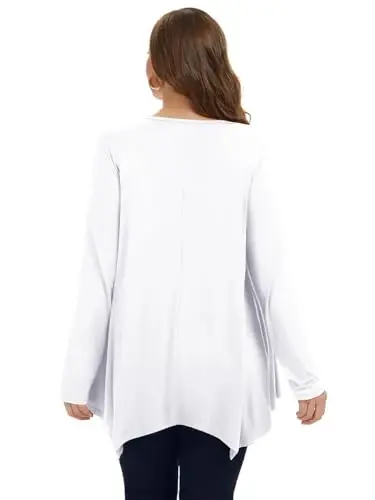LARACE Womens Long Sleeve Flattering Comfy Tunic Loose Fit Flowy Top - 2