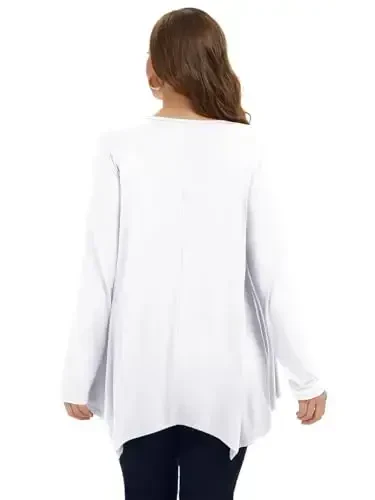 LARACE Womens Long Sleeve Flattering Comfy Tunic Loose Fit Flowy Top - MODAZONE (1)
