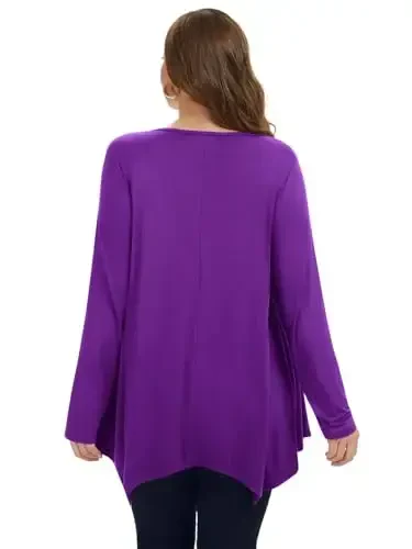 LARACE Womens Long Sleeve Flattering Comfy Tunic Loose Fit Flowy Top - MODAZONE (1)
