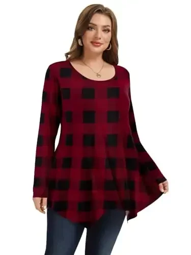 LARACE Womens Long Sleeve Flattering Comfy Tunic Loose Fit Flowy Top - MODAZONE