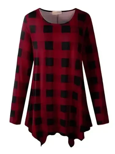 LARACE Womens Long Sleeve Flattering Comfy Tunic Loose Fit Flowy Top - 6