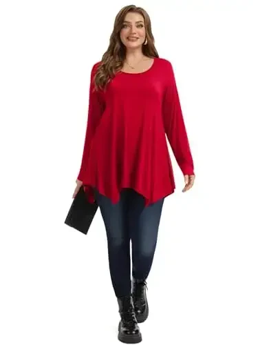 LARACE Womens Long Sleeve Flattering Comfy Tunic Loose Fit Flowy Top - 3