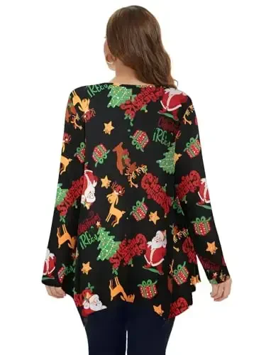 LARACE Womens Long Sleeve Flattering Comfy Tunic Loose Fit Flowy Top - 2