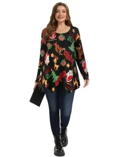 LARACE Womens Long Sleeve Flattering Comfy Tunic Loose Fit Flowy Top - 3