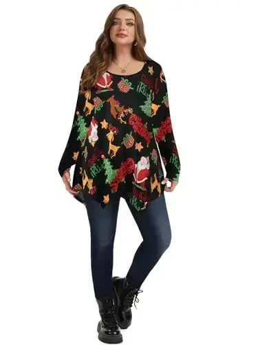 LARACE Womens Long Sleeve Flattering Comfy Tunic Loose Fit Flowy Top - 5