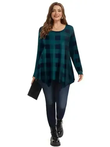 LARACE Womens Long Sleeve Flattering Comfy Tunic Loose Fit Flowy Top - 3