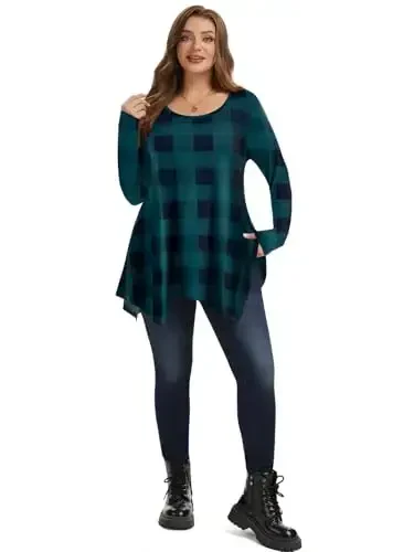 LARACE Womens Long Sleeve Flattering Comfy Tunic Loose Fit Flowy Top - 4