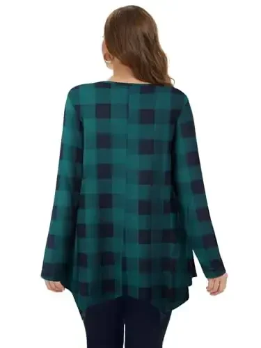 LARACE Womens Long Sleeve Flattering Comfy Tunic Loose Fit Flowy Top - MODAZONE (1)