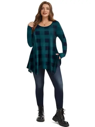 LARACE Womens Long Sleeve Flattering Comfy Tunic Loose Fit Flowy Top - 4