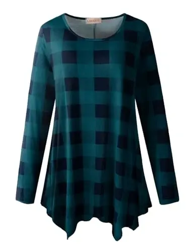 LARACE Womens Long Sleeve Flattering Comfy Tunic Loose Fit Flowy Top - 6