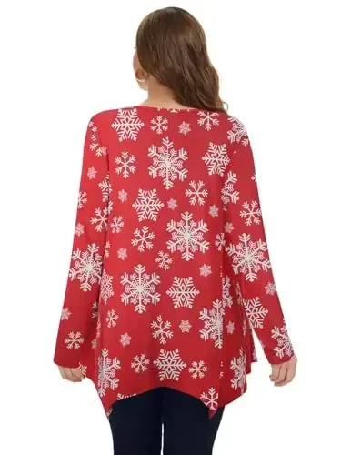 LARACE Womens Long Sleeve Flattering Comfy Tunic Loose Fit Flowy Top - 2