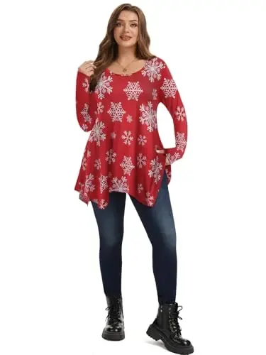 LARACE Womens Long Sleeve Flattering Comfy Tunic Loose Fit Flowy Top - 4