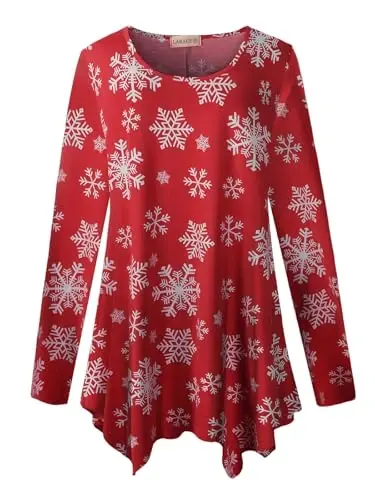 LARACE Womens Long Sleeve Flattering Comfy Tunic Loose Fit Flowy Top - 6
