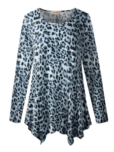 LARACE Womens Long Sleeve Flattering Comfy Tunic Loose Fit Flowy Top - 6