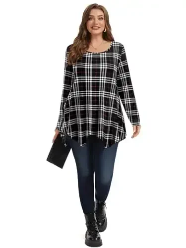 LARACE Womens Long Sleeve Flattering Comfy Tunic Loose Fit Flowy Top - 3