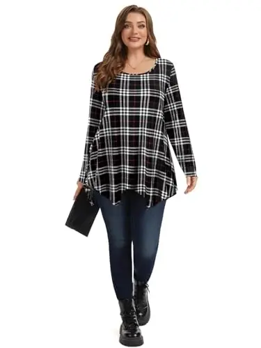 LARACE Womens Long Sleeve Flattering Comfy Tunic Loose Fit Flowy Top - 3