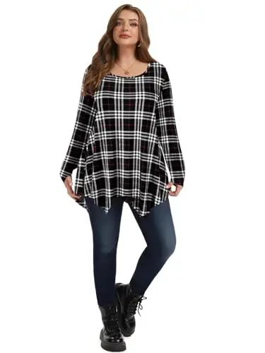LARACE Womens Long Sleeve Flattering Comfy Tunic Loose Fit Flowy Top - 5