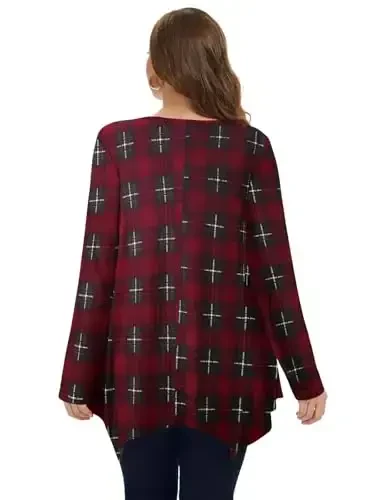 LARACE Womens Long Sleeve Flattering Comfy Tunic Loose Fit Flowy Top - 2