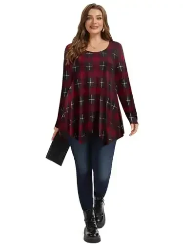 LARACE Womens Long Sleeve Flattering Comfy Tunic Loose Fit Flowy Top - 3