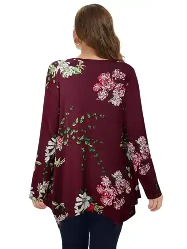 LARACE Womens Long Sleeve Flattering Comfy Tunic Loose Fit Flowy Top - MODAZONE (1)