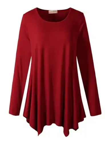 LARACE Womens Long Sleeve Flattering Comfy Tunic Loose Fit Flowy Top - 6