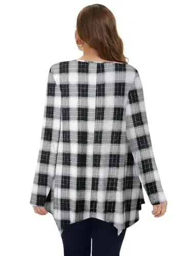 LARACE Womens Long Sleeve Flattering Comfy Tunic Loose Fit Flowy Top - MODAZONE (1)