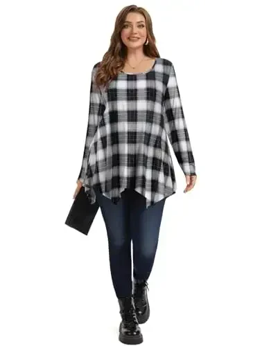 LARACE Womens Long Sleeve Flattering Comfy Tunic Loose Fit Flowy Top - 3