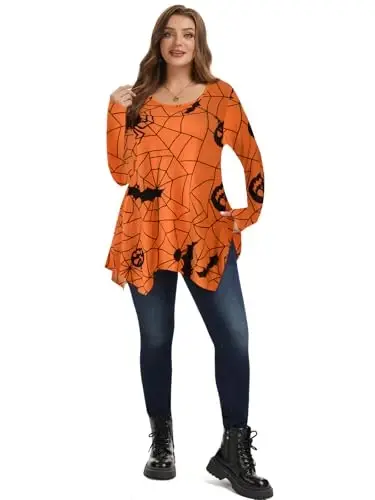 LARACE Womens Long Sleeve Flattering Comfy Tunic Loose Fit Flowy Top - 4