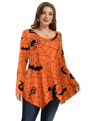 LARACE Womens Long Sleeve Flattering Comfy Tunic Loose Fit Flowy Top 